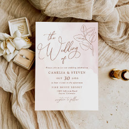 Convites Casamento de Boho Botânico Minimalista
