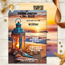 Casamento de Boho Chic Lantern Sunset Beach QR