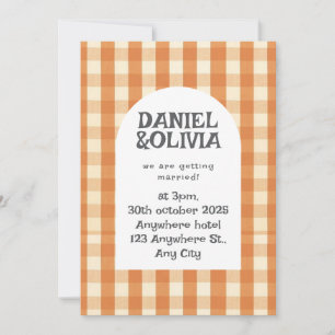 Convites Casamento de Boho Colorido de Onda Colorida Retro