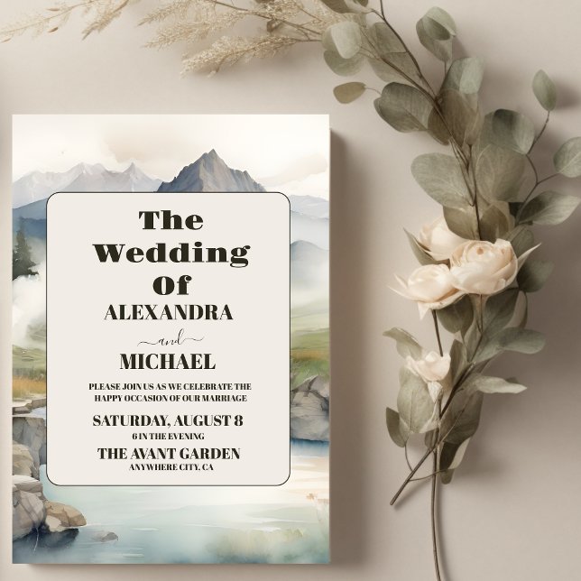 Convites Casamento de Boho com Casca de Montanha Russa (Criador carregado)