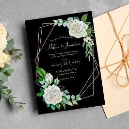 Convites Casamento de Boho com Cor de Água Floral Branca El