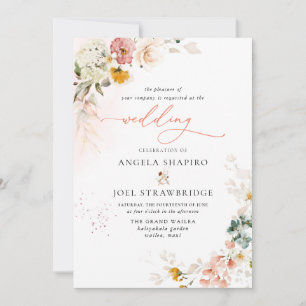 Convites Casamento de Boho das Flores de Queda H2 PixDezine