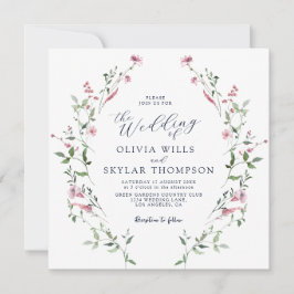 Convites Casamento de Boho do Jardim das Flores Selvagens d