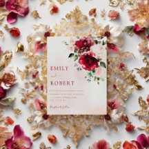 Casamento de Boho Floral Floral Burgundy