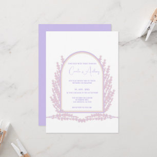 Convites Casamento de Boho Floral Rosa-lavanda