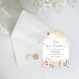Convites Casamento de Boho Moderno com Aquarela de Flor de 