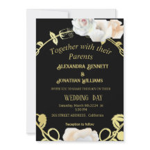 Casamento de Boho Moderno Floral Negro e Dourado