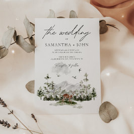 Convites Casamento de Boho na Floresta Russa Evergreen