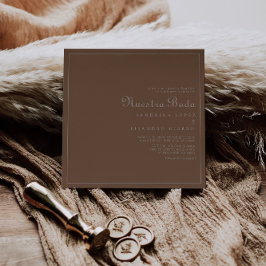 Convites Casamento de Boho Nuestra Boda minimalista Brown E