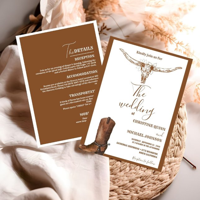 Convites Casamento de Boho Ocidental (Criador carregado)