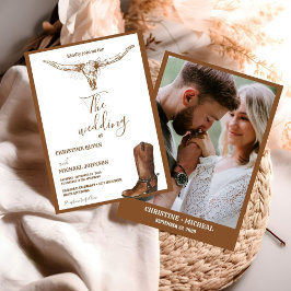 Convites Casamento de Boho Ocidental Moderno Minimalista