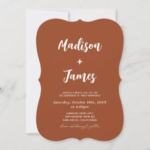 Convites Casamento de Boho Ocidental Terracota