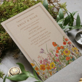 Convites Casamento de Boho País das Flores Selvagens Colori