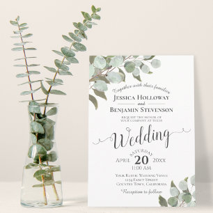 Convites Casamento de Boho Russo Eucalyptus Foliage