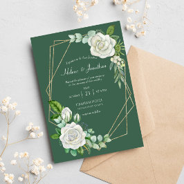 Convites Casamento de Boho Russo Verde Sage Floral Watercol