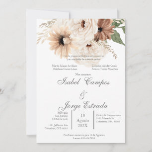 Convites Casamento de Boho Teracota