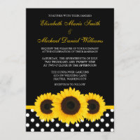 Casamento de Bolinhas de Girassol Amarelo Preto e 