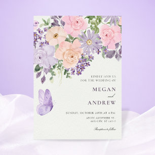 Convites Casamento de borboleta floral