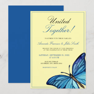 Convites Casamento de Borboleta Mínima Azul-Cria