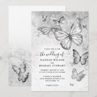 Casamento de Borboleta Silver Elegante