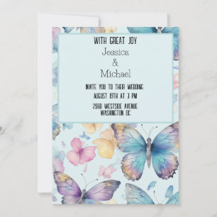 Convites Casamento de Borboletas Azuis Whimsical