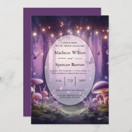 Convites Casamento de Borboletas Roxas e Céus Ingleses