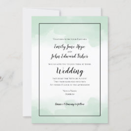 Convites Casamento de Borda de Summery Mint Green