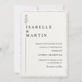 Convites Casamento de Borda Desenrolado com Script de Mão-A