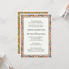 Convites Casamento de Borda Floral Branca de Pearl Clássica
