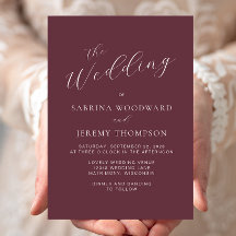 Casamento de Borgonha da Caligrafia Moderna Elegan