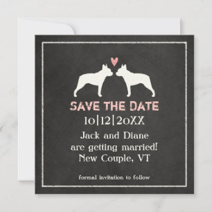 Convites Casamento de Boston Terriers Salve a Data