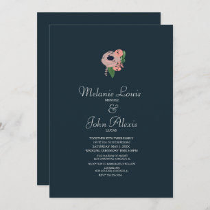 Convites Casamento de Botânica Floral Rosa Rosa Rosa Midros