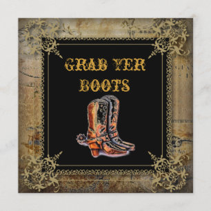 Convites casamento de botas de cowboy western