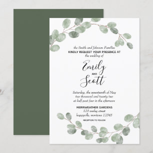 Convites Casamento de Branches Eucalyptus Brancos