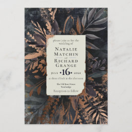 Convites Casamento de Bronze e Slate Moody Buquê,