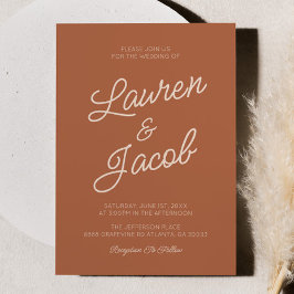 Convites Casamento de Brown Boho Minimalista Moderno
