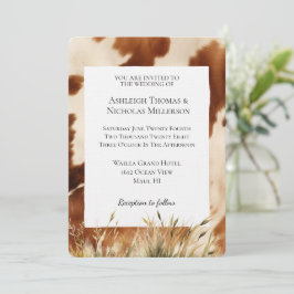 Convites Casamento de Brown Cream Cowhide