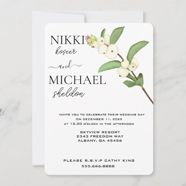 Convites Casamento de Buds Flores Brancas de Lotus Brancas  (Frente)