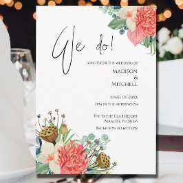 Convites Casamento de Buquê de Cores de Água de Boho Selvag