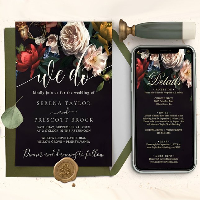 Convites Casamento de Buquê de Flor Moderna para Download (we do wedding invite)