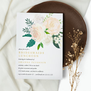 Convites Casamento de Buquê de Ivory, Damas de Bridesmaids