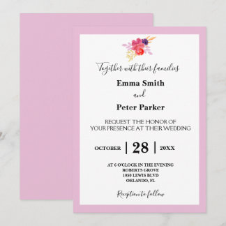 Convites Casamento de Buquê Floral Personalizado