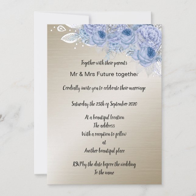 Convites Casamento de Buquê Lilac em Bronze com Plástico Me (Frente)