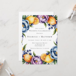 Convites Casamento de Buquês de Citros do Mediterrâneo
