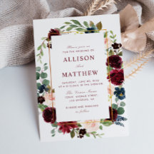 Casamento de burgundy, cor d'água, com estrutura f