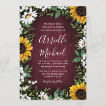 Casamento de Burgundy Red Sunflower