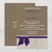 Casamento de Burlap e Lace Purple