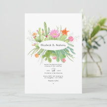 Casamento de Cacto com Aquarela