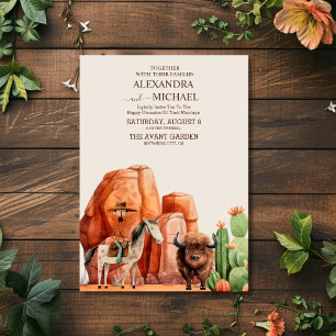 Convites Casamento de Cacto no Deserto do Cânion Ocidental