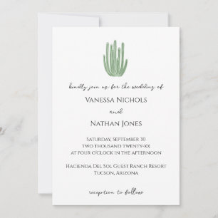 Convites Casamento de Cactus com Pipe Organ Elegante